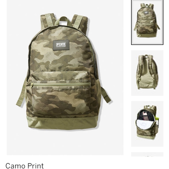 PINK Victoria's Secret Handbags - NIP-PINK Campus Camo Backpack